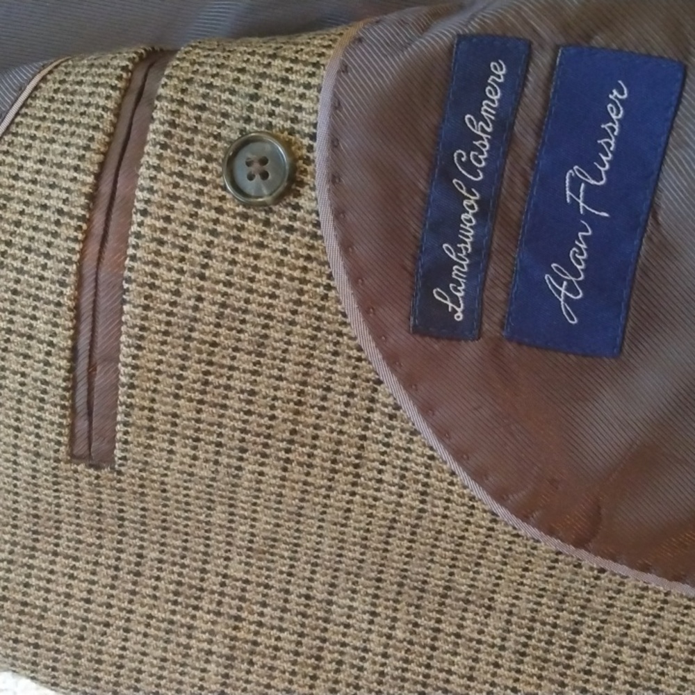 NWT Alan Flusser Brown Lambswool/Cashmere Sport Jacket  40R - Picture 9 of 16